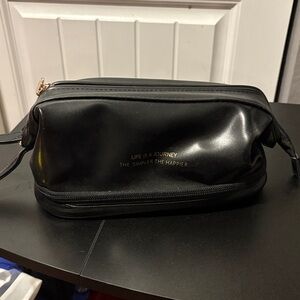 Women’s travel makeup bag with brush compartment